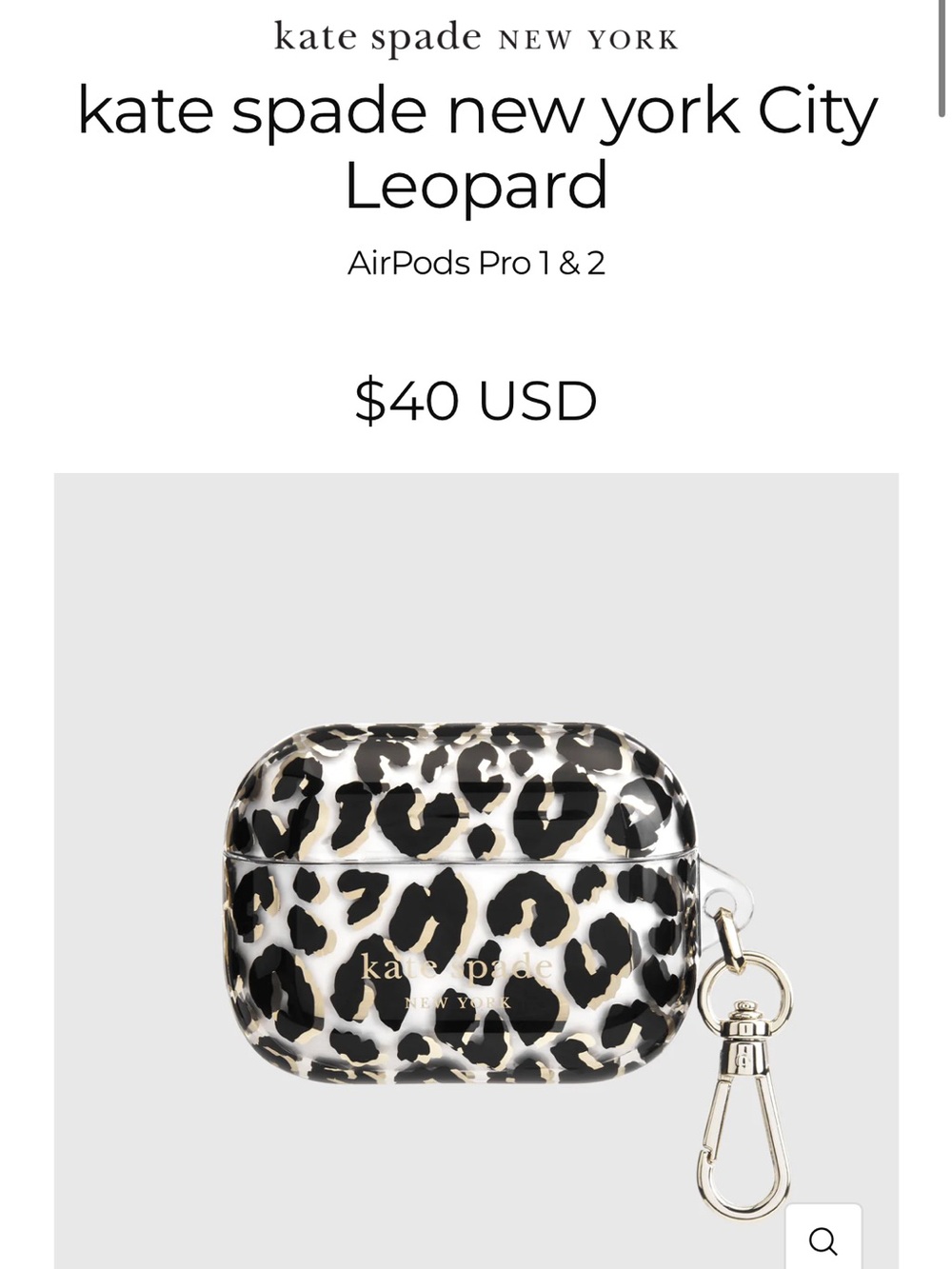 kate spade new york Leopard AirPods Pro Case